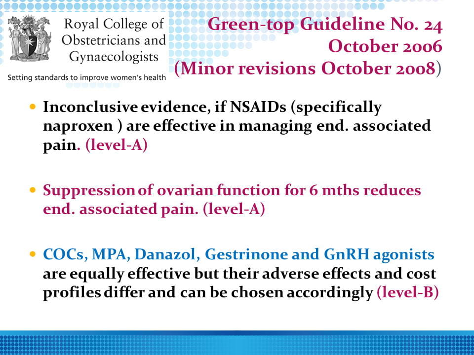 Medical Management Of Endometriosis