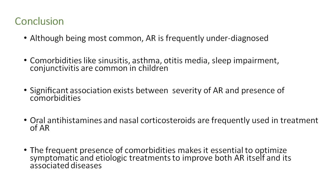 Co-morbidities Of Allergic Rhinitis In Children